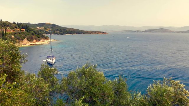 boats in the bay aerial view 