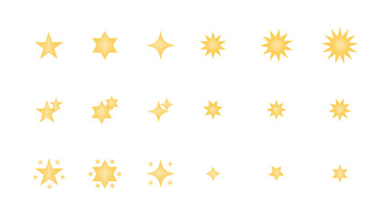 Set of stars emoticon vector 