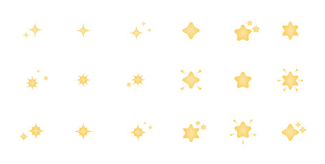 Set of stars emoticon vector 