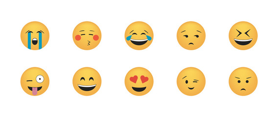 Naklejka premium Collection of isolated emoticon