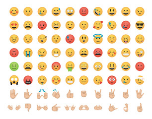 Set of emoji vector isolated
