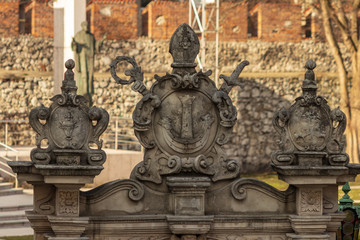 Obraz premium Courtyard in front of the Church on Skalka, Krakow, Poland