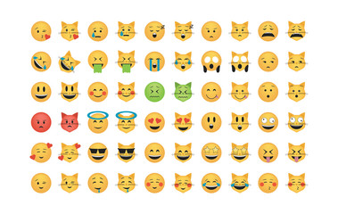 Set of  cat emoticon