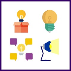 4 bulb icon. Vector illustration bulb set. light bulb and lamp icons for bulb works