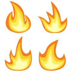 Fire flat icon isolated on white background. Flame and red fire logo. Vector illustration.
