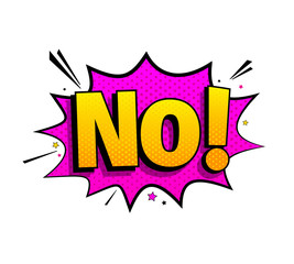 Comic lettering no. Vector cartoon illustration in retro pop art style. Comic text sound effects. ESP 10.