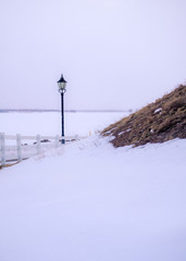 Light pole in the snow