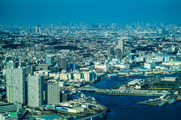 横浜ランドマークタワーから見える街並み