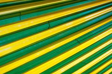 Obraz premium Yellow green fabric drapes used to decorate an event