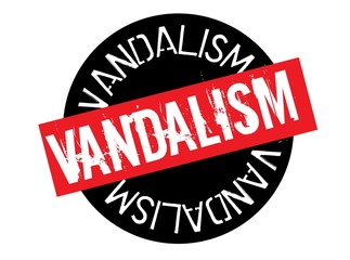 vandalism stamp on white
