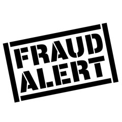fraud alert stamp on white
