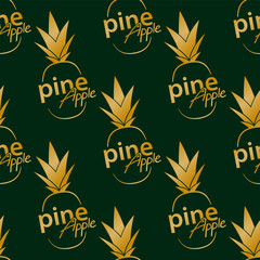 Pineapple Seamless Pattern. Vector Illustration.