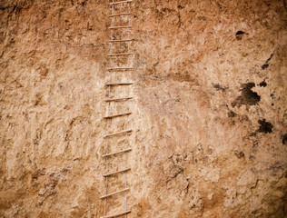 rope stairs on red mountain