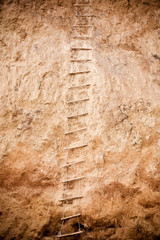 rope stairs on red mountain