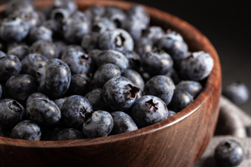 Closeup of a Bowl of Fresh Blueberries