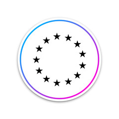 Stars in circle icon isolated on white background. Circle white button. Vector Illustration