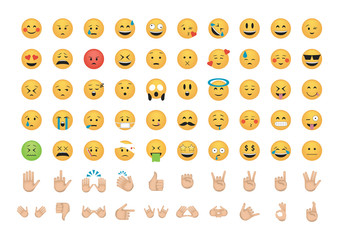 Set of emoticon vector isolated.