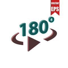 Rotation 180 degrees isometric icon.Vector illustration.