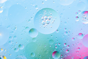 drops of water on blue background