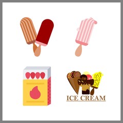 4 ball icon. Vector illustration ball set. ice cream and ice creams icons for ball works