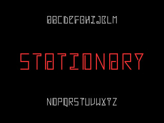 Stationary font. Vector alphabet
