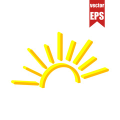 Sunset isometric icon.Vector illustration.