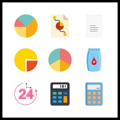 9 budget icon. Vector illustration budget set. bank for medicine and repayment icons for budget works