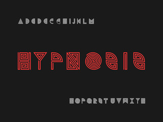 Hypnosis font. Vector alphabet 