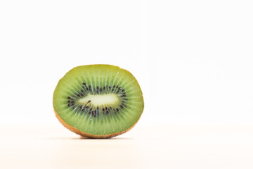 View of a freshly cut kiwi.