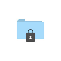 Flat folder security technology icon vector image