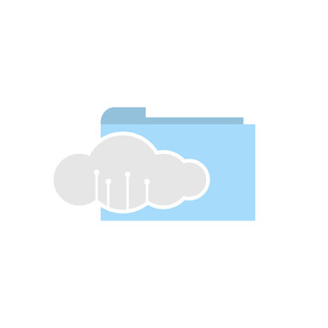 Flat folder cloud data management icon vector image