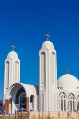 Facade of Coptic Orthodox church in Hurghada, Egypt