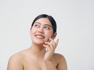 Portrait Beautiful Asian Woman with good healthy skin,beauty and cosmetic concept.