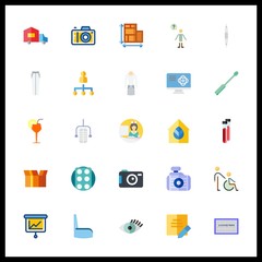 25 professional icon. Vector illustration professional set. blood analysis and note icons for professional works