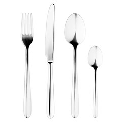 fork, knife, spoon, teaspoon, cutlery on white background, isolated, clipping path
