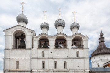 Fototapeta na wymiar Belfry of the Rostov Kremlin, Yaroslavl Region, Russia