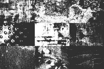 Distress old cracked rusty metal texture collage. EPS8 vector.        