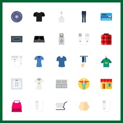 25 store icon. Vector illustration store set. blue jeans and shopping tool icons for store works