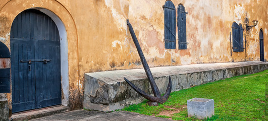 The old wall of the Fort of Galle the island of Sri Lanka.