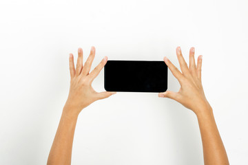 Mrs. hand, she's holding the phone.