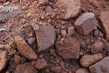 Coffee grounds from the coffee machine.