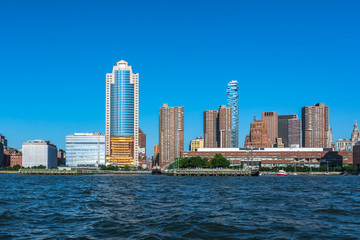 Fototapeta na wymiar Manhattan skyline from Hudson River, NYC