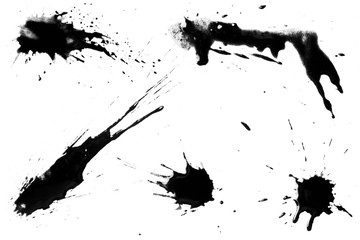 Set of black blots, isolated on white background