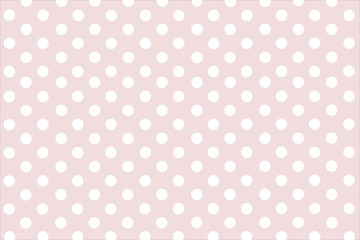 Pink, rose quartz background with symmetrical white polka dots - Powered by Adobe