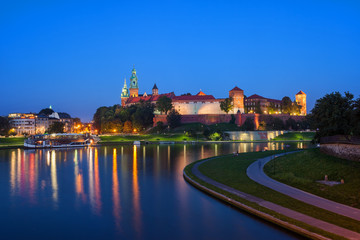 Fototapeta na wymiar Wawel Castle at Dusk in Krakow