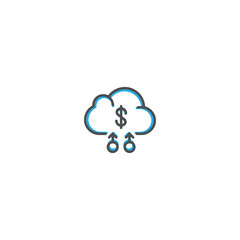 Cloud Computing icon design. Marketing icon line vector illustration