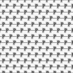Vector seamless pattern of alphabet letter P