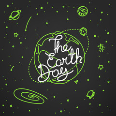 The Earth Day. Doodle style vector illustration