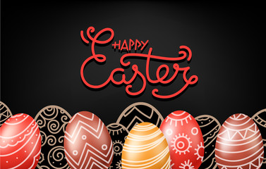 Christial holiday greeting card. Happy Easter vector banner