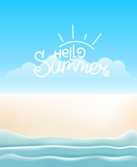Travel concept. Summer beach vector illustration
